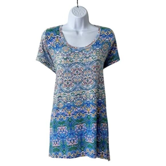 Christian Siriano Women's Plus 1X Geometric Scoop Neck Blouse Multicolor - Picture 7 of 7